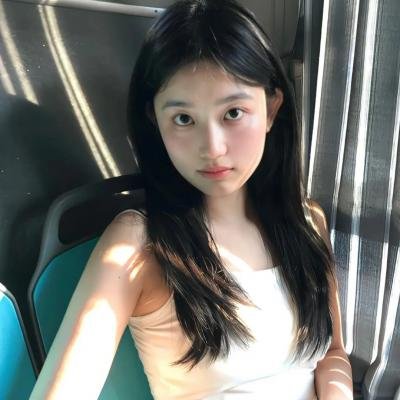 黑白照片的少女